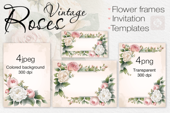 Download Flower Cards, Print Templates PNG, JPEG - Premium Resources